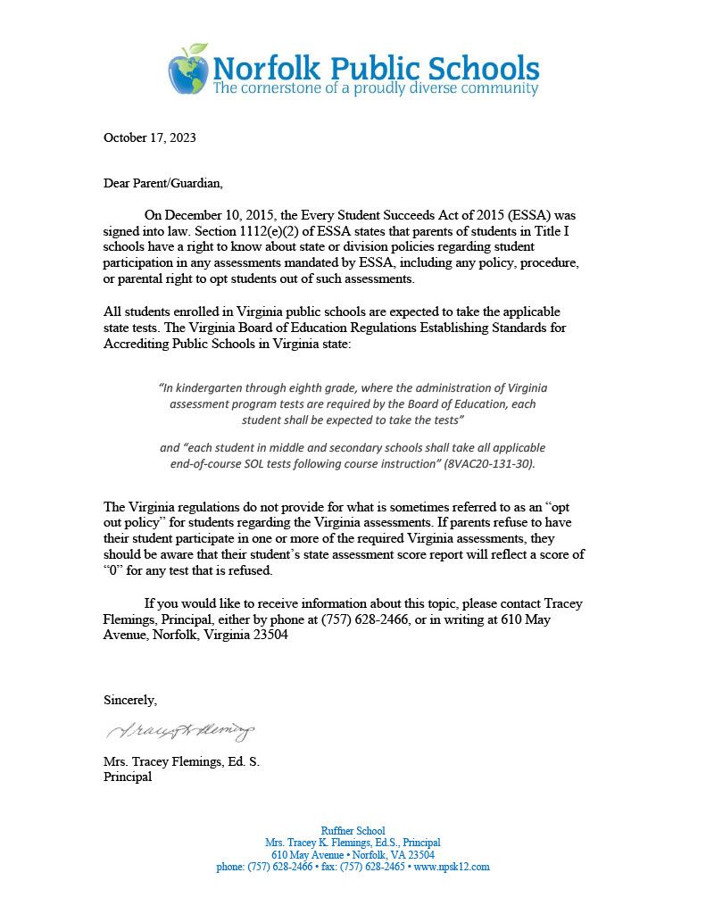 Opt Out Letter